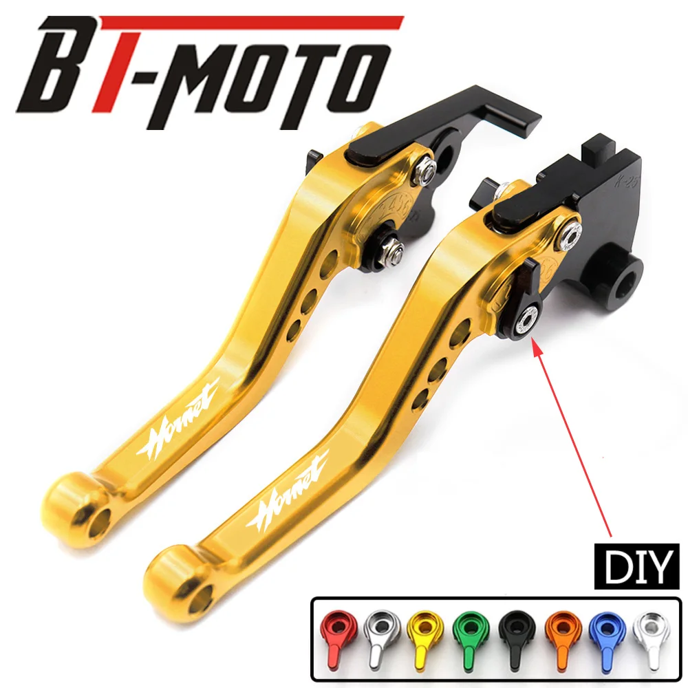 Long Or Short Adjustable Brake Clutch Lever For Honda Hornet 250 CB900 CB600 CB599 1998 1999 2000-2006 Customizable HORNET LOGO |