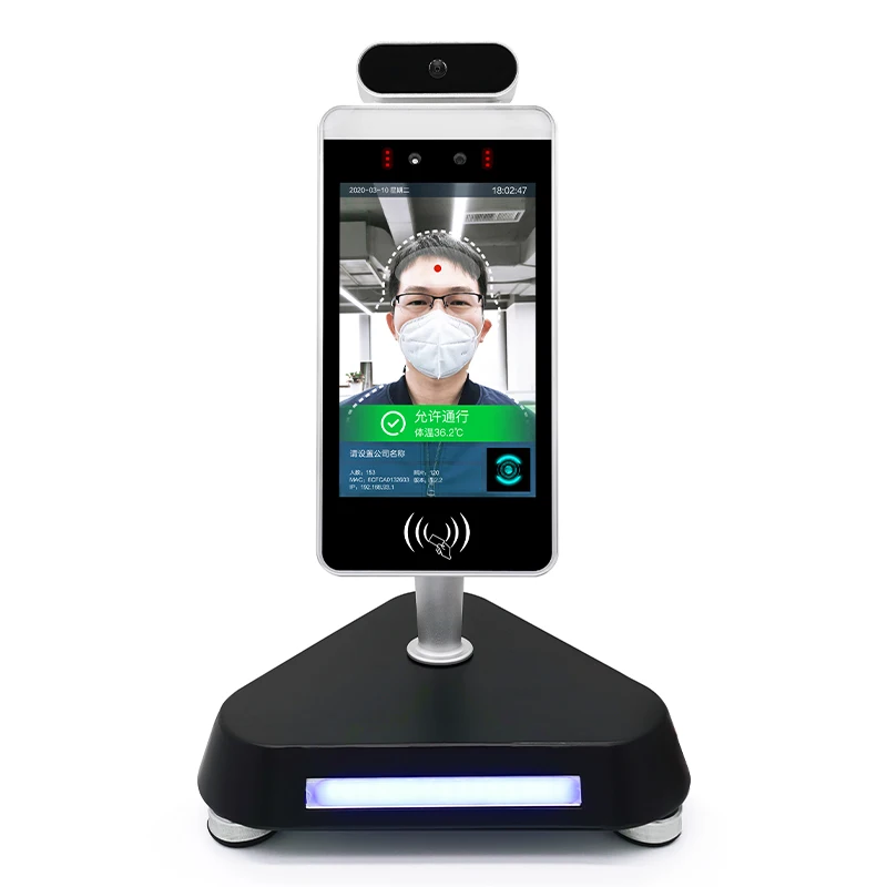 8 inch Thermal face recognition human body temperature camera system