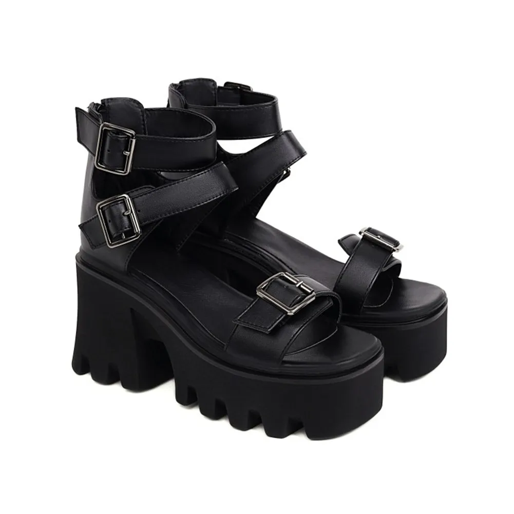 

SaraIris Dropshipping Ladies Sandals Buckle Platform Open Toe Sauare High Heel Sandals For Women 2021 Casual Quality Shoes