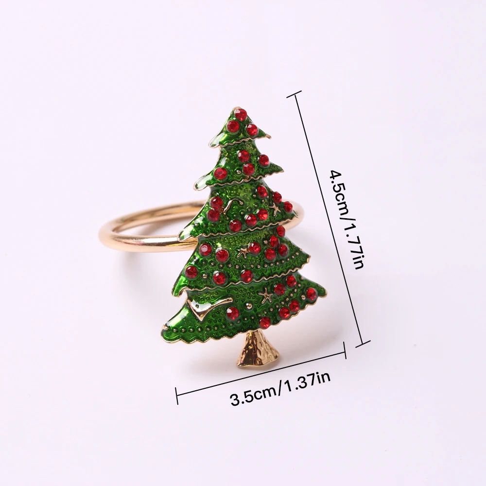 

6pcs Christmas Napkin Holder Metal Napkin Buckle Rings Table Decoration For Bar Restaurant Christmas Party Dinner Kitchen Decor