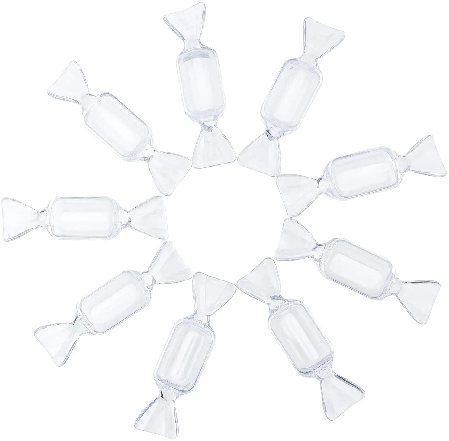 

24 PCS Plastic Candy Shaped Container Bead Storage Case Box Clear containers with Cover for Beads Art DIY Crafts Jewelry