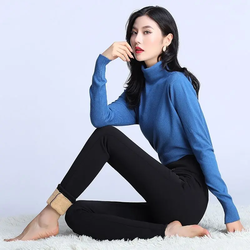 

Elderly Autumn Women's Trousers New Solid Elastic High Waist Casual Pants Middle-aged Female 5XL Straight Pants B169