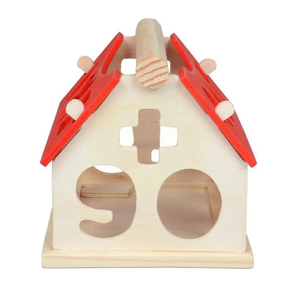 

1 Set Montessori Number Shape Matching Blocks Assembling Building Toys House Early Wooden Educational Digital Toy Children A1u0