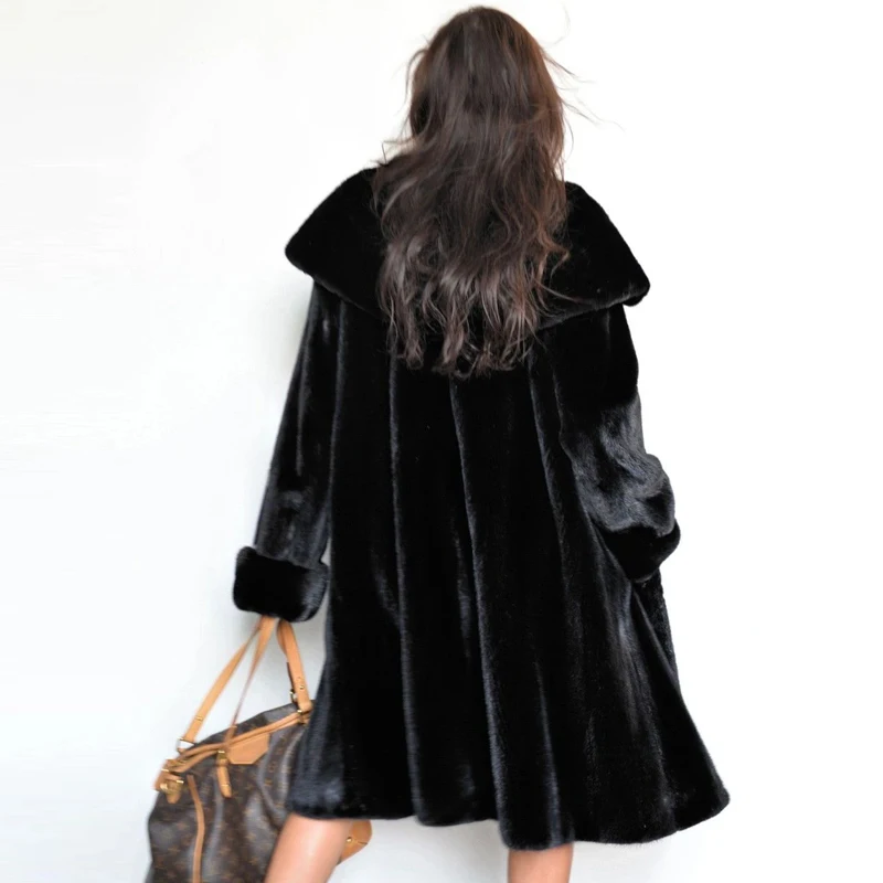 BFFUR 2022 Fashion Real Mink Fur Coat Women Winter Overcoat Luxury Full Pelt Natural Mink Fur Jackets Genuine Fur Coat Outwear
