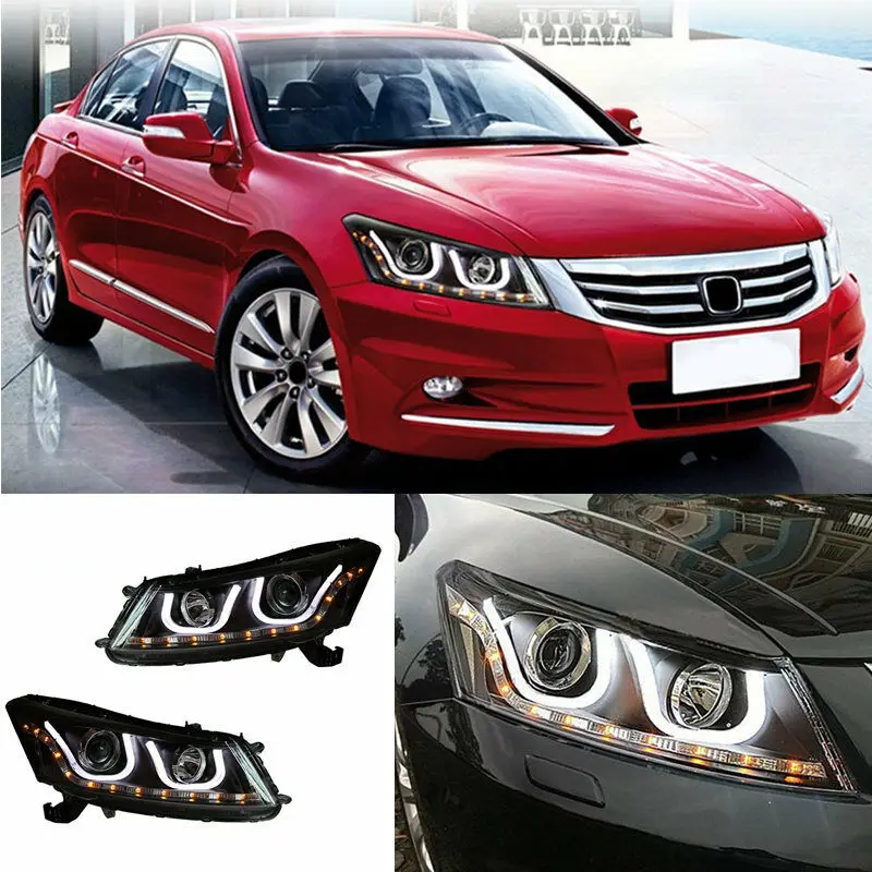 2 шт. Авто комбинированная фара в сборе черный чехол КРЫШКА ДЛЯ Honda Accord 2008 2009 2010 2011