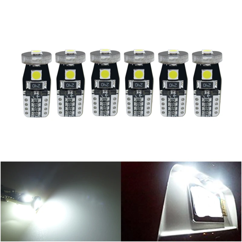 Светодиодная лампа Canbus 6x W5W T10 194 светодиодный для Ford Focus 2 3 Fiesta MK2 MK3 Mondeo MK4 Fusion Ranger