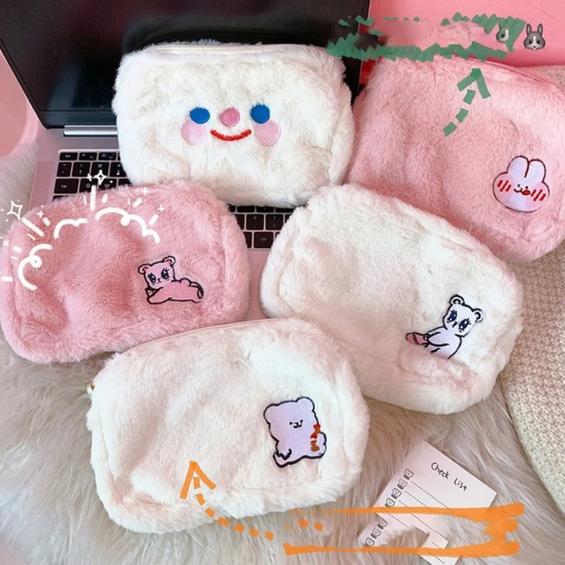 

1 шт. Flanel Leuke Dier Cosmetische чехол Meisjes Make Up Vrouwen Reizen Houder