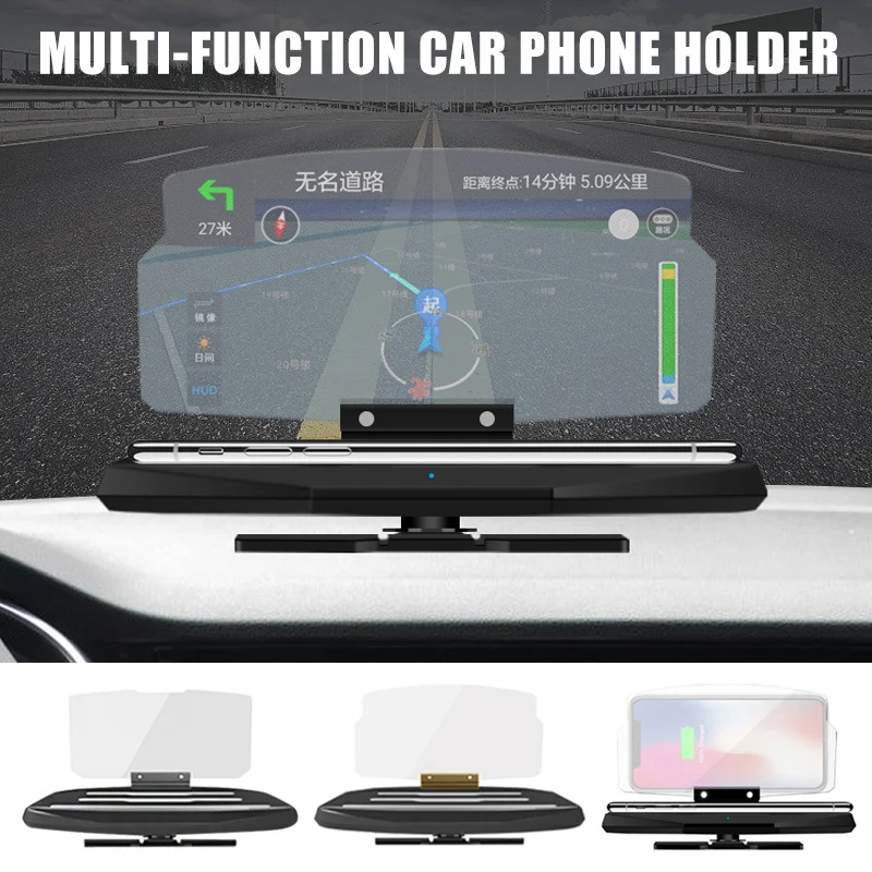2-in-1 Universal Car HUD Phone Navigation Image Reflector with Wireless Charging Function VH99 |