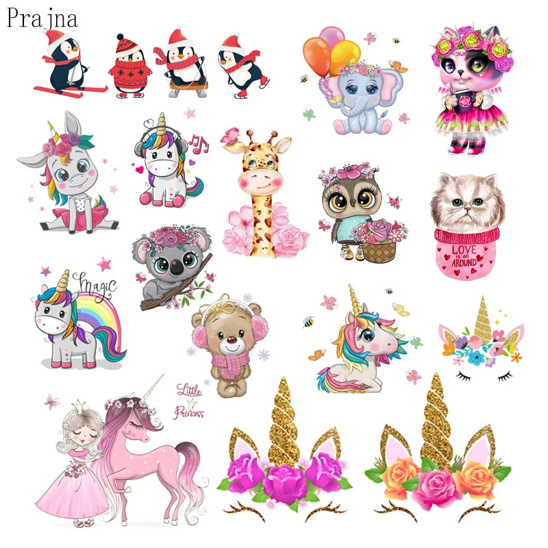 Праджня пижама в виде животных Единорог для переноса утюгом нашивки детская