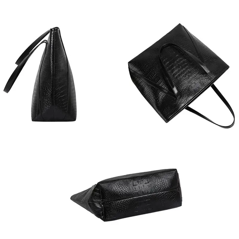 Новая модная повседневная Глянцевая сумка-тоут из кожи аллигатора женская
