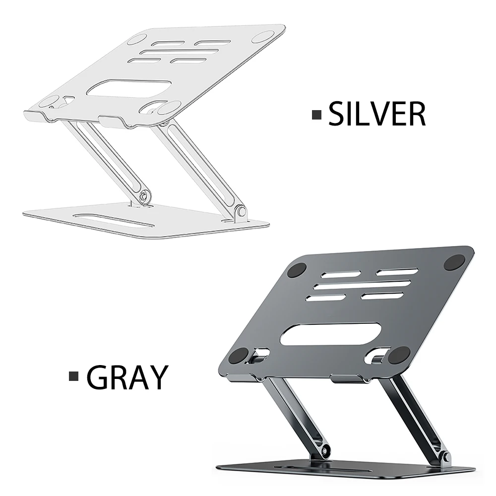 

Laptop Riser Stand Adjustable Height Aluminum Alloy Foldable Double Layer Holder for Notebook Computers
