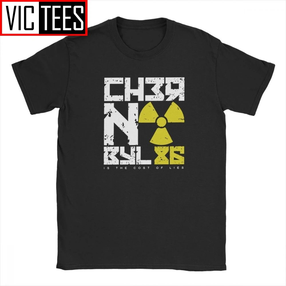 Мужская футболка ernobyl 86 хлопковая Футболка с радиоактивным Cccp|Мужские футболки| |