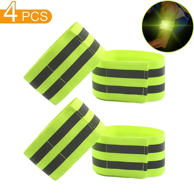 4 шт. светоотражающие эластичные ремешки на руку | Спорт и развлечения