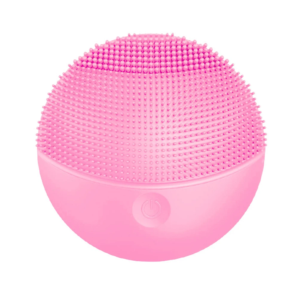pink Ультра звуковая щетка для чистки лица скрубберы для лица силиконовые звуковые электрические водонепроницаемые очищающие средства для лица Вибрационный массаж красивая щетка - Цвет: pink