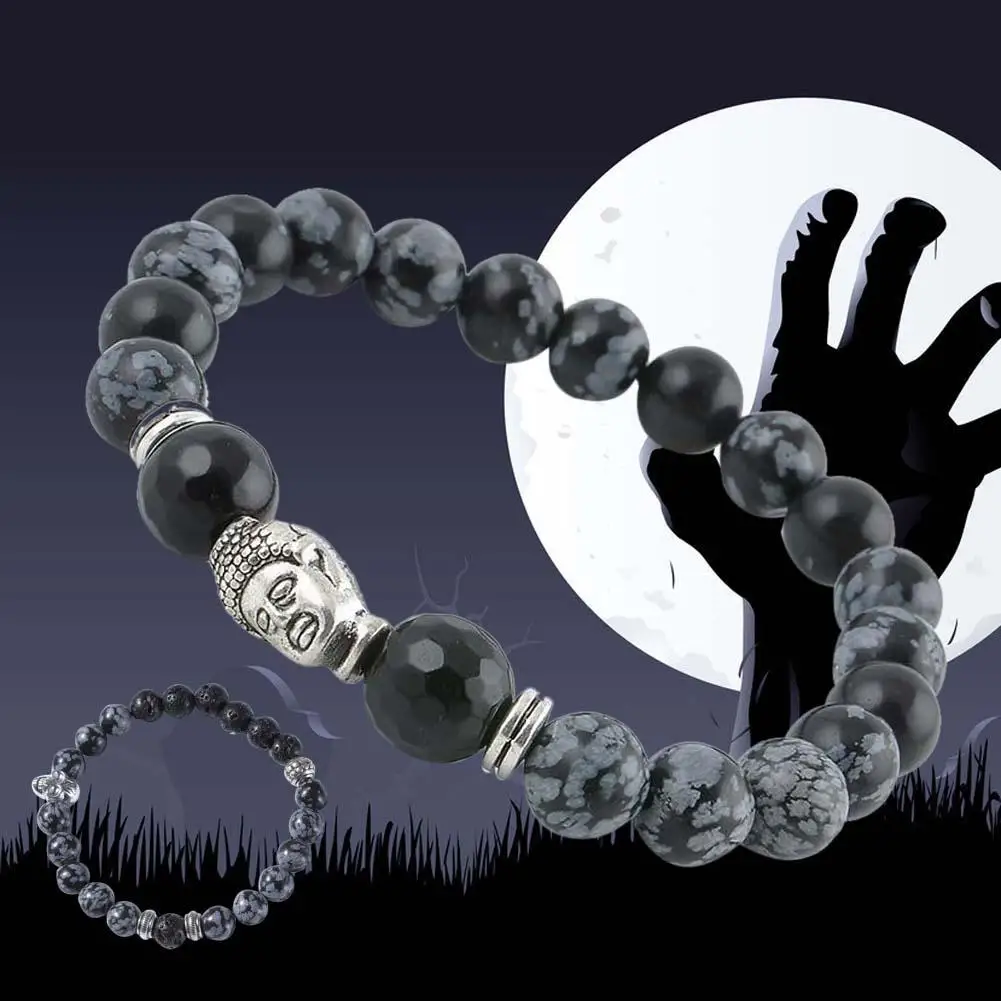Fashion Natural White Spot Stone Bead Tibet Silver Buddha Lucky Man Bracelet | Украшения и аксессуары