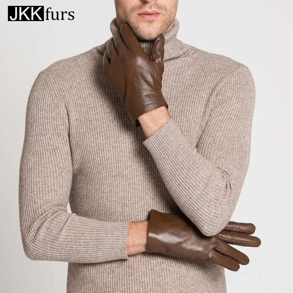 

Genuine Sheepskin Leather Gloves Black & Brown Winter Warm New Brand Driving Mittens For Men S2058