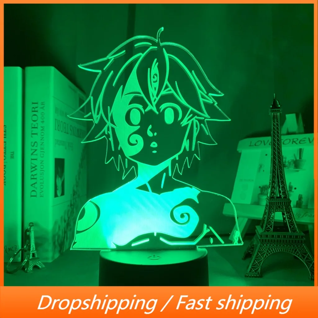 Акриловый ночник лампа манга семь смертных грехов гаджет для дома комнаты