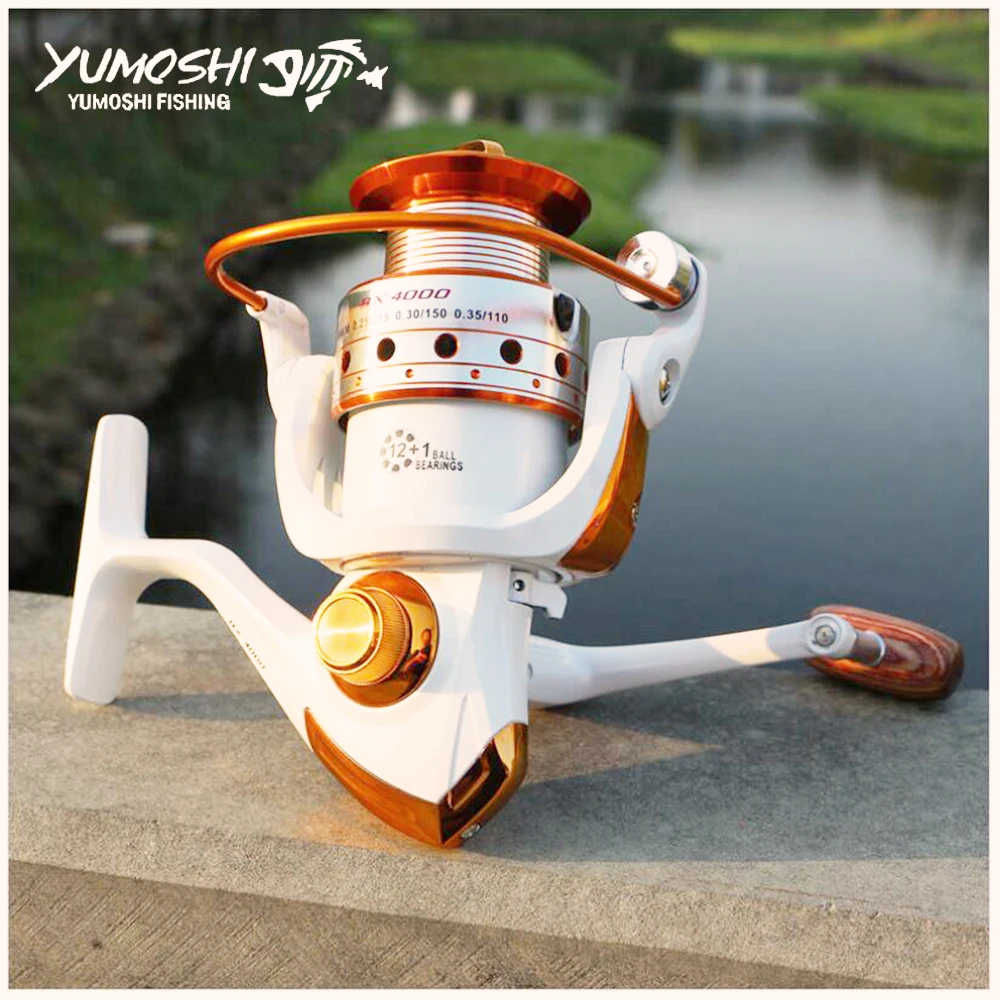 YUMOSHI спиннинговая рыболовная Катушка 12BB + 1 подшипниковые шарики серии 500 9000