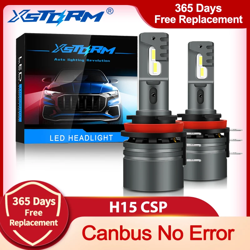 XSTORM 2 шт. H15 Светодиодный лампочки Canbus со светодиодными кристаллами для