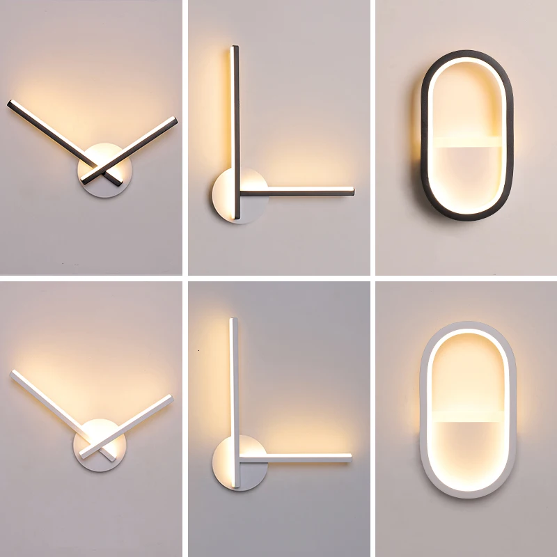 Новый дизайн черные/белые светодиодный настенные светильники для гостиной