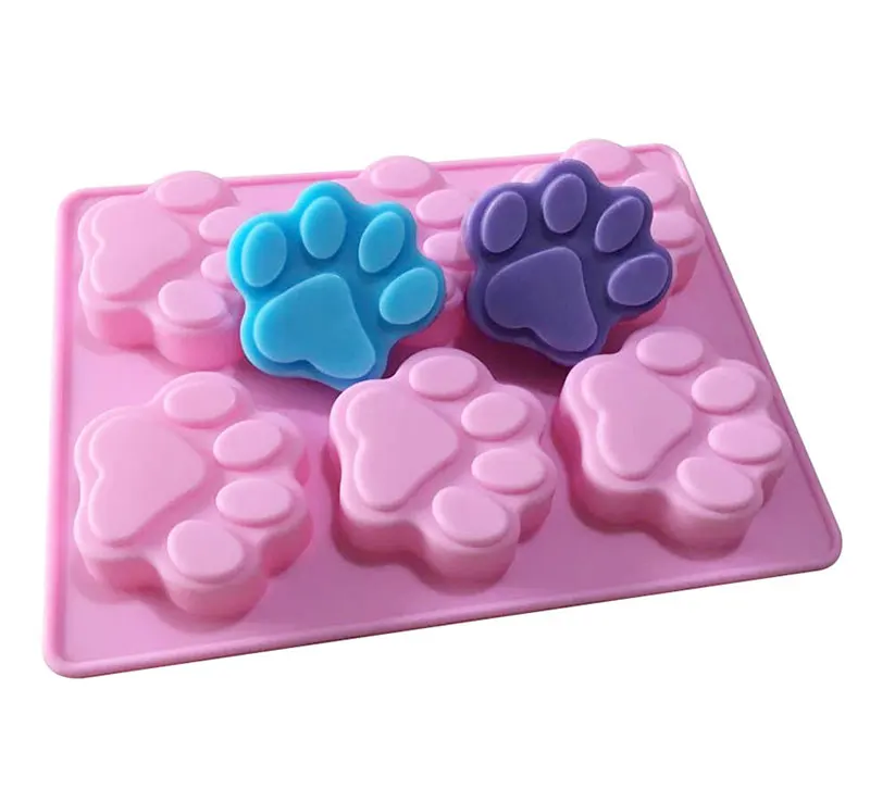 6 полостей инструменты для изготовления мыла кошачьи лапки шаблон Торт Шоколад