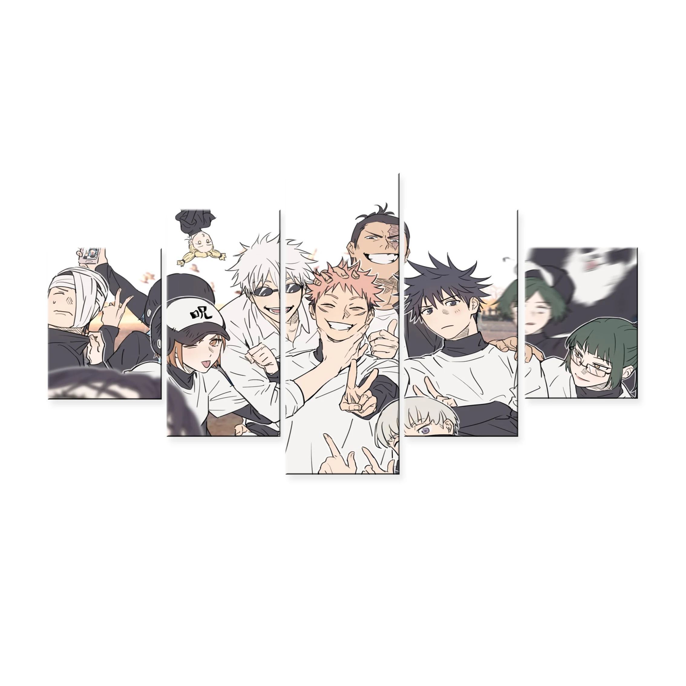 

Anime Jujutsu Kaisen Wall Painting Decoration Home Decor Poster Picture Canvas 5 Piece HD Modern Modular Framework Room Art Oil