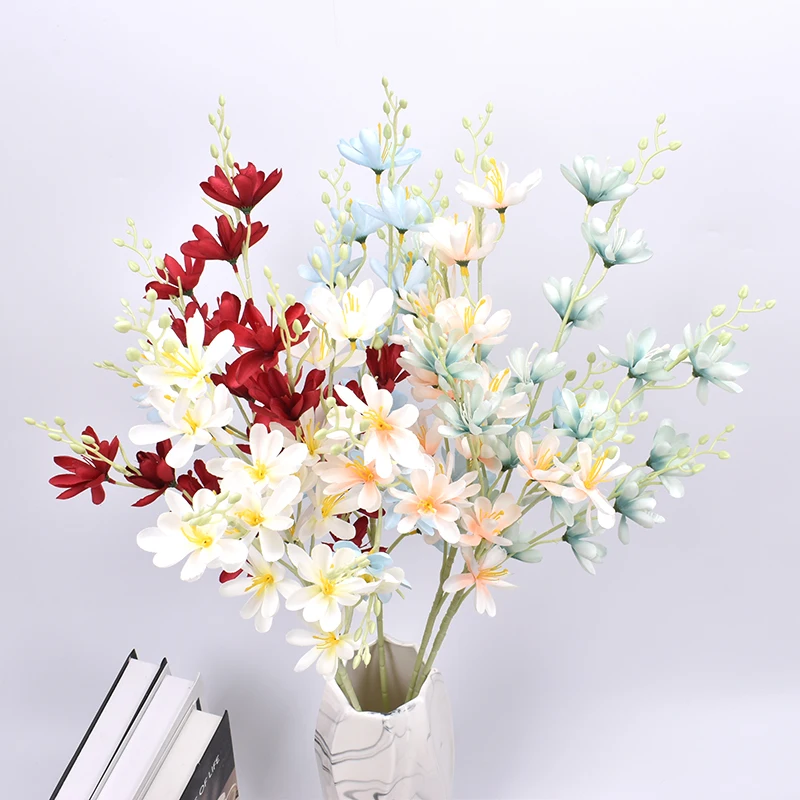 

Real Touch 20Heads Orchid Flowers Artificial Moth Butterfly Lifelike Magnolia Tiny Flower Home Decor Wedding Festival Decoration