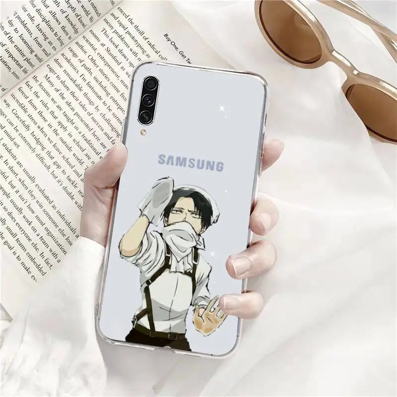 

Anime attack on titan Levi Phone Case Transparent for Samsung A71 S9 10 20 HUAWEI p30 40 honor 10i 8x xiaomi note 8 Pro 10t 11