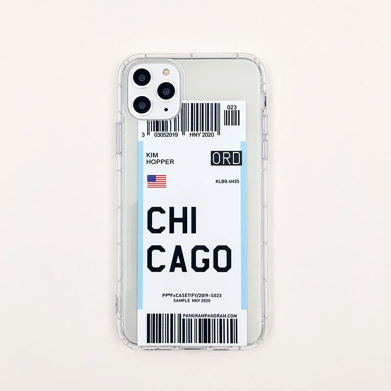 Chicago Горячая Распродажа, американский городской ярлык, штрих-код, чехол для телефона, для iPhone X, XS, 11 Pro, MAX, XR, 6s, 7, 8 plus, простая буква, Нью-Йорк, прозрачный силиконовый чехол - Цвет: Chicago