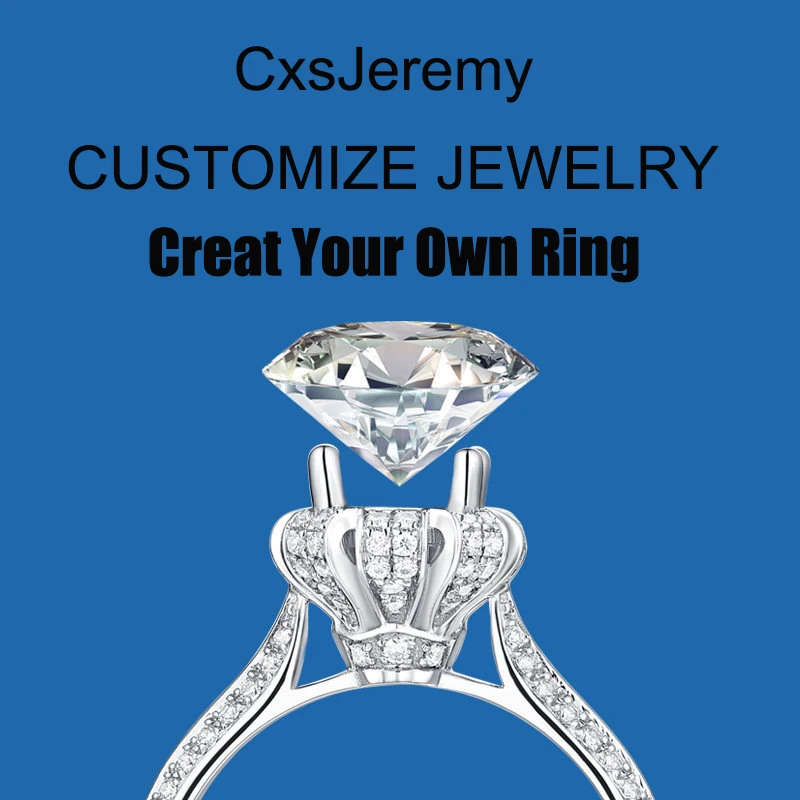 Комплект колец из муассанита с огранкой принцессы белое золото 14 к 3 карата 8 0 мм