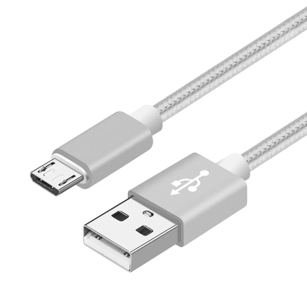 VOXLINK 10 шт USB кабель 5 V 2.4A Micro USB зарядный дата кабель мобильного телефона для samsung S7 S6 Huaiwei Xiaomi Meizu LG htc - Цвет: Silver-10Pack
