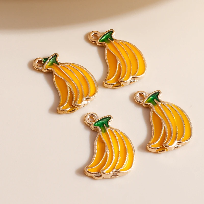 

10pcs 10*14mm Enamel Mini Fruit Banana Charms for Earrings Pendants Necklaces Making Handmade Craft DIY Jewelry Accessories