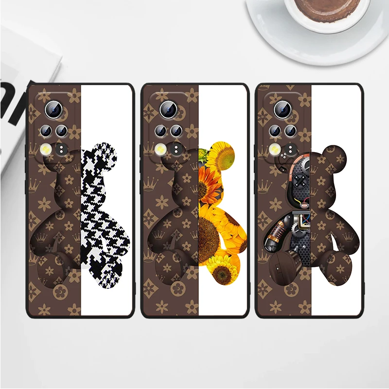 

Cartoon Bear For Honor Play 3E 5 5G 5T 8S 8C 8X 8A 8 7S 7A 7C MAX Prime Pro 2019 2020 Black Phone Case Soft Capa