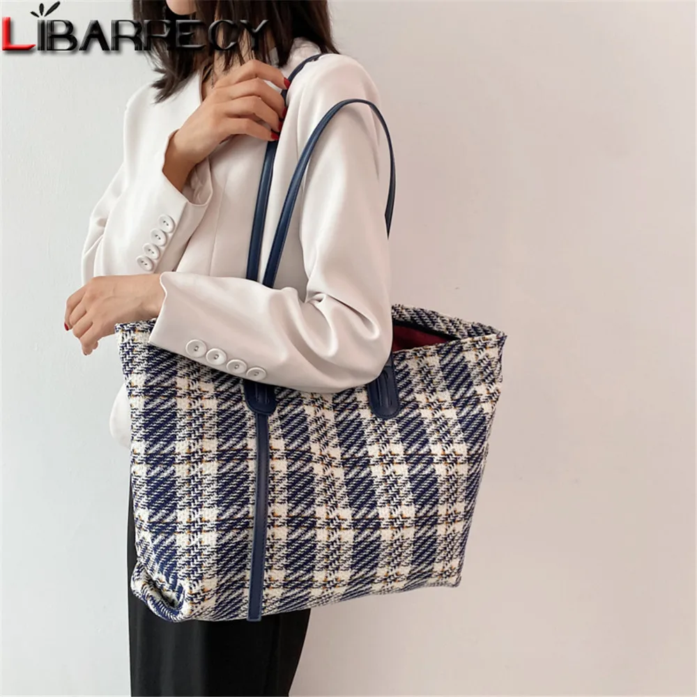 

2021 New Large-capacity Design Women Shoulder Bags High-quality Woolen Cloth Ladies Bag Large-capacity New Women's Handbag Sac