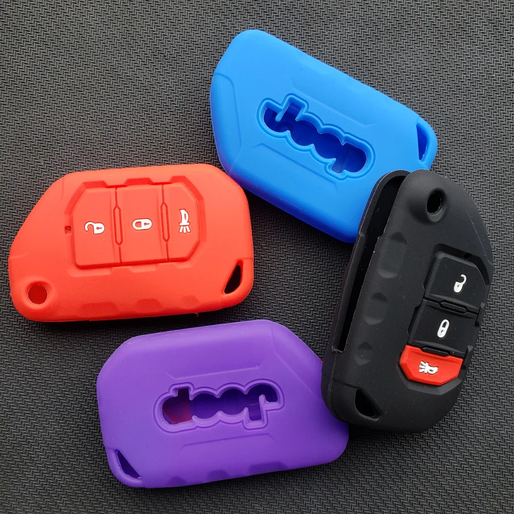 Защитный чехол-брелок для ключа Jeep Wrangler JL JLU 2018 2019 силиконовый чехол пульта
