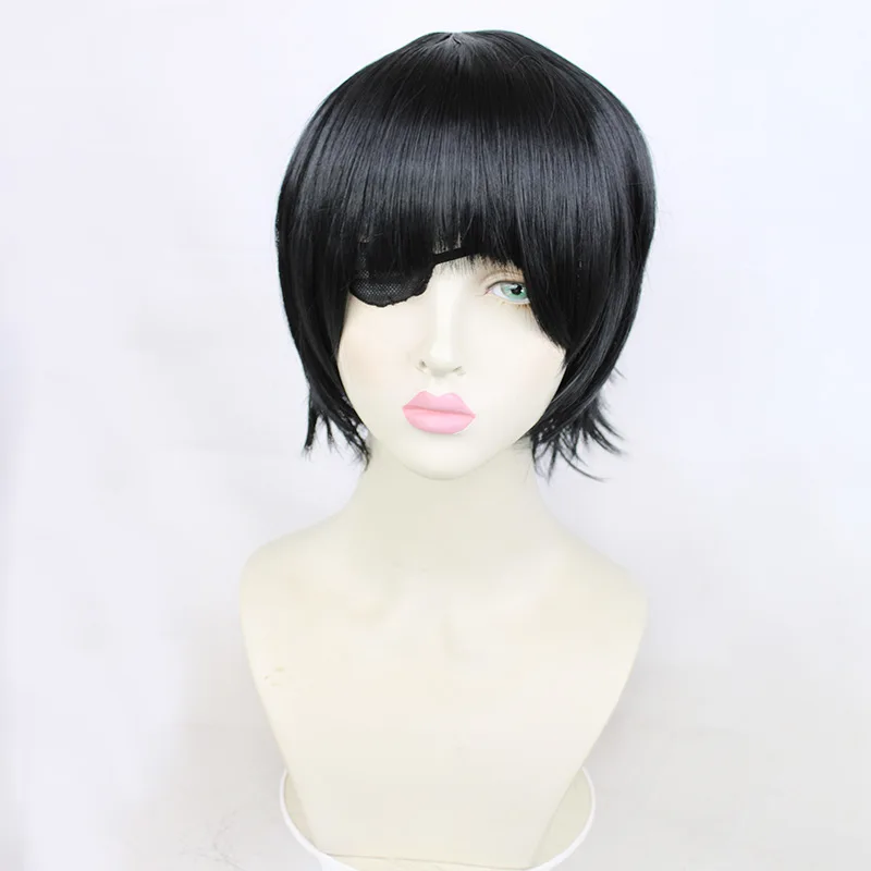 

Chainsaw Man Himeno Cosplay Wig Anime Short Natural Black Wigs Halloween Cosplay Props 30cm