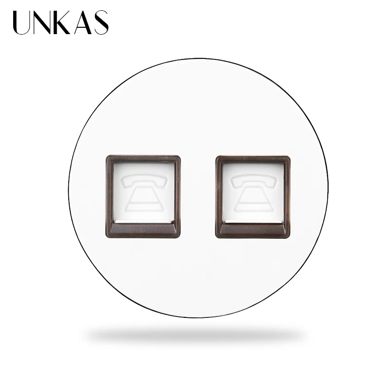 

UNKAS DIY Modules Matching Dual RJ12 Telephone Jack For Wall Power 16A Socket Free Combination Outlet