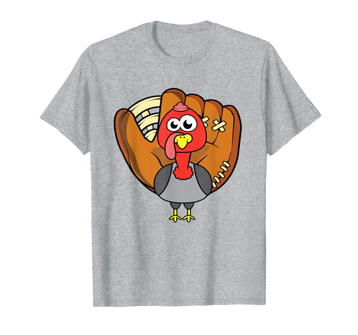 

Turkey Day Cute Thanksgiving Boys Turkey Baseball Glove Gift T-Shirt