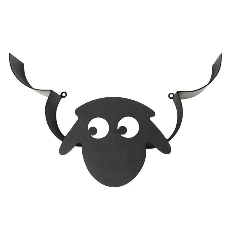 

E7CB Nordic Style Black Sheep Head Wall Mounted Toilet Paper Holder Tissue Roll Metal Iron Storage Rack Bathroom Decoration
