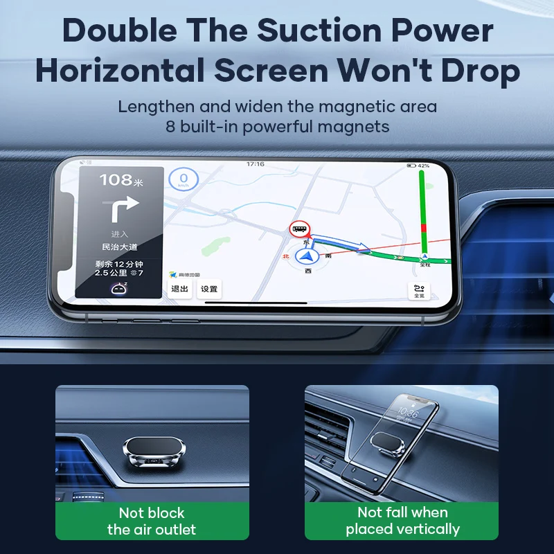 LICHEERS Magnetic Car Phone Holder Stand Metal Magnet Car Mount Mobile Cell Phone Support For iPhone 12 Huawei Xiaomi Samsung