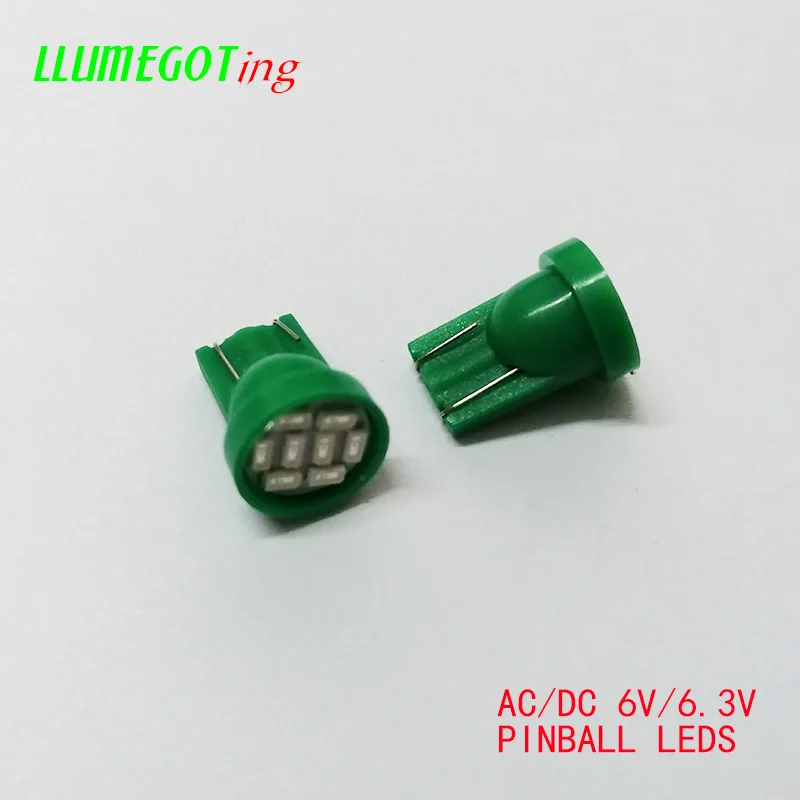 50 шт. 194 T10 #555 танкетка 8 SMD 1206 3014 неполярность несколько цветов AC DC 6V 6 3 V Bally пинбол