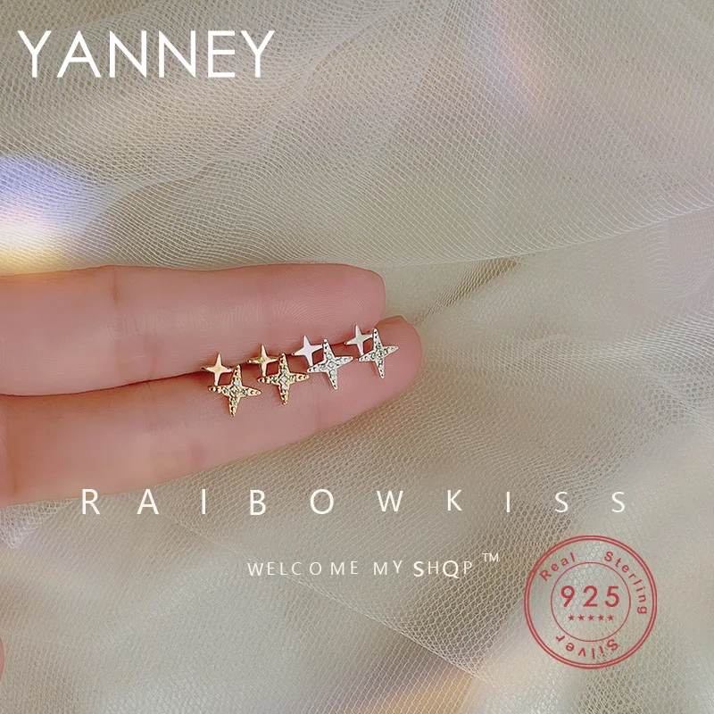 

YANNEY 925 Sterling Silver Stars/meteor Zircon Stud Earrings Fashion Women Girl Party Gift Jewelry