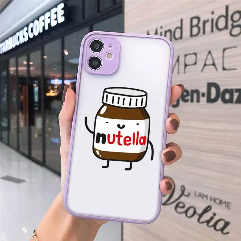 

Nutella chocolate sauce cute cartoon Phone Case matte transparent For iphone 7 8 11 12 plus mini x xs xr pro max cover