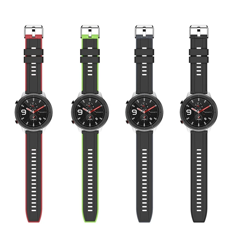 Силиконовый ремешок для часов Xiaomi Huami Amazfit GTR 47 мм умный браслет мужчин и женщин