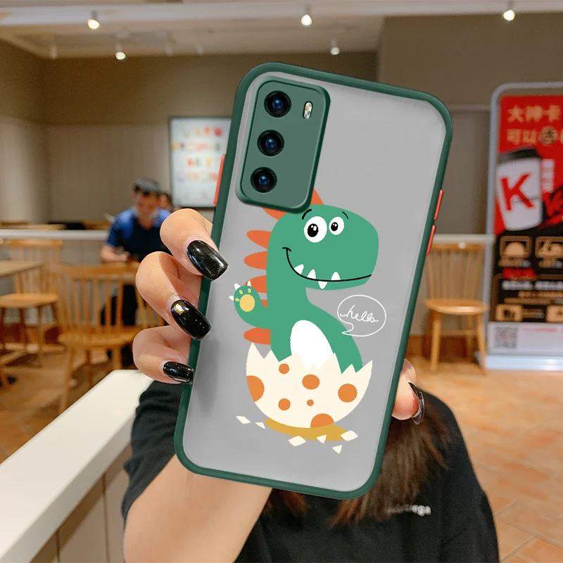 

Dinosaur Family Liquid Slicone Phone Cover Huawei P40 P50 P30 P20 Pro Lite Mate 40 30 20 Pro Lite Nova 5t Y7A Soft Case Funda
