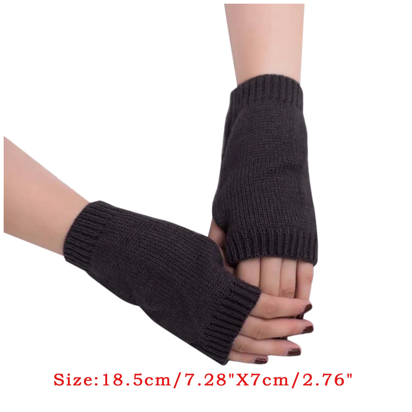 

Sagace 2020 Winter Women Girls Knitted Fingerless Gloves Solid Color Casual Mitten Wrist Mittens Warm Soft Gloves