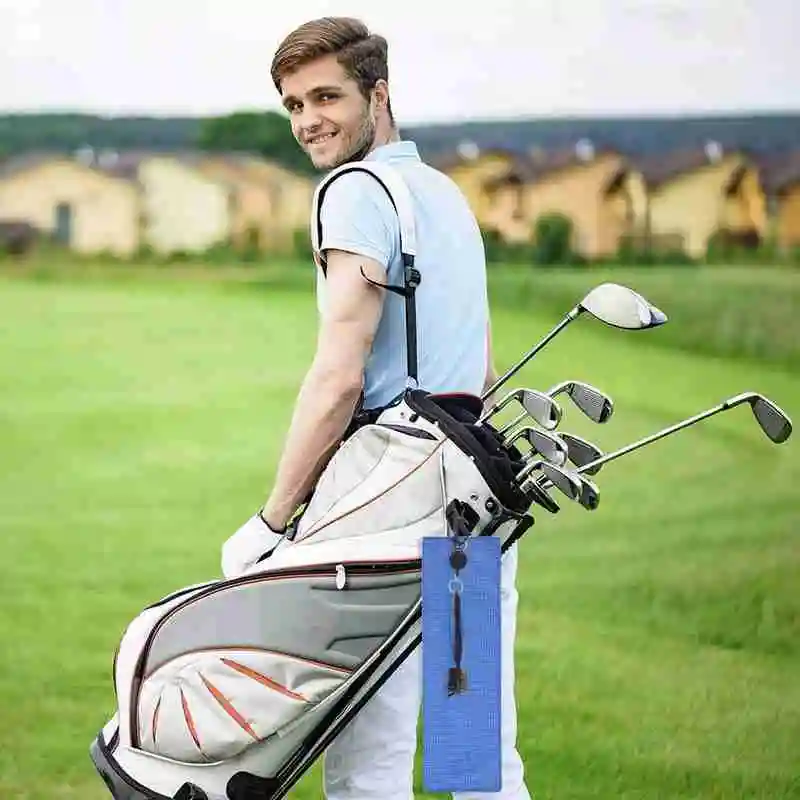 

Golf Towel Microfiber Fabric Waffle Pattern Carabiner Resistant Clip Accessories