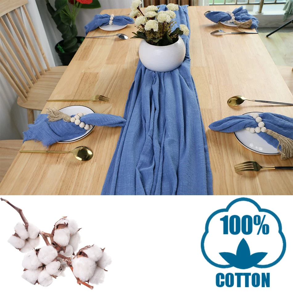 cotton gauze table runnerretro burr texture dining place matspersonalize vintage wedding decoration kitchen dinner cloth free global shipping