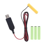 Универсальный LR03 AAA Батарея Элиминатор 2 м кабель питания USB заменить от 1 года до 4 шт. AAA 1,5 V Батарея для игрушечная Беговая железная дорога для фонарик