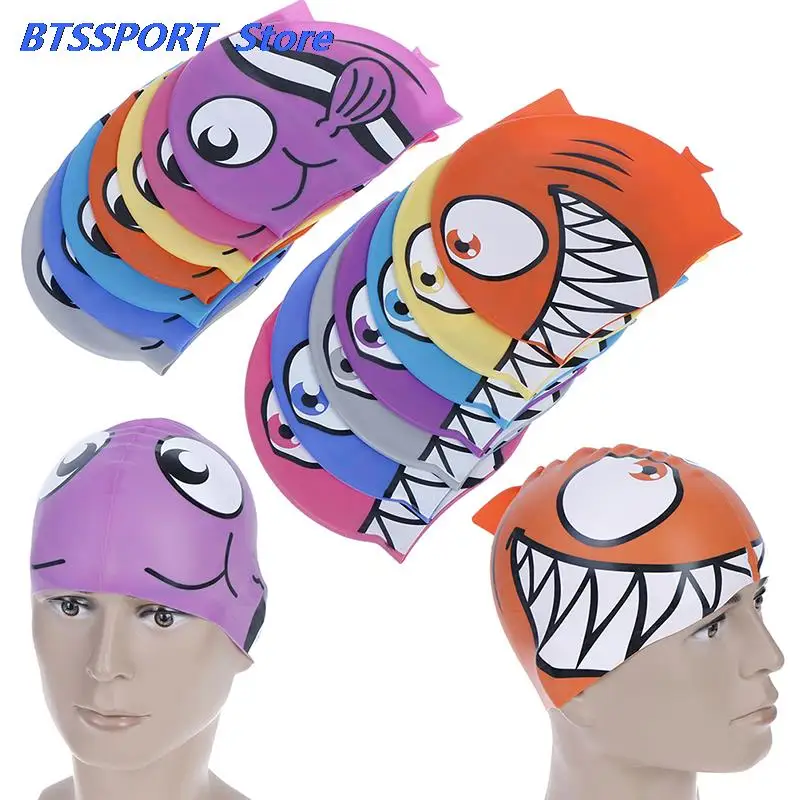 Шапочка для плавания мальчиков и девочек водонепроницаемая шапочка с милыми